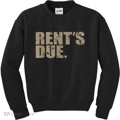 Rent's Due Work Hard Bodybuilder Weightlifting Distressed Kids Sweatshirt