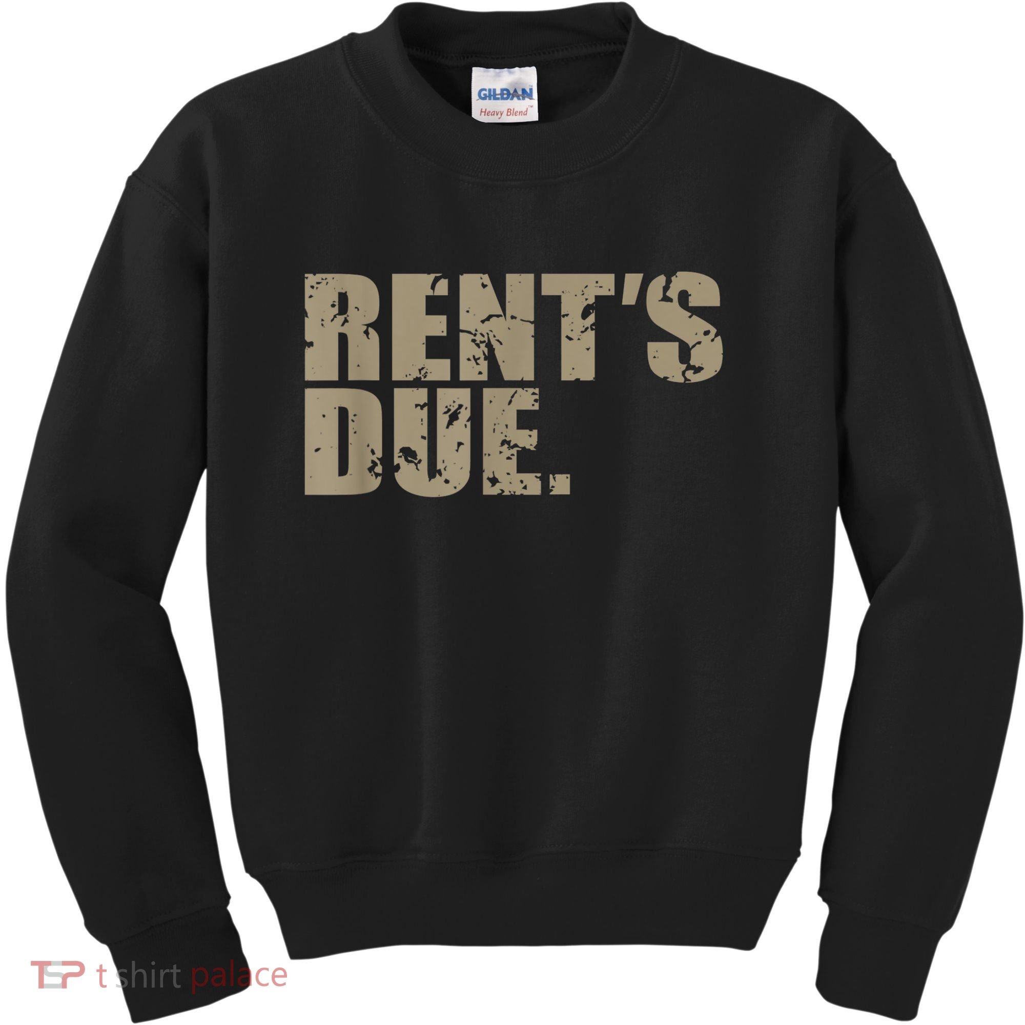 Rent's Due Work Hard Bodybuilder Weightlifting Distressed Kids Sweatshirt