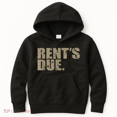 Rent's Due Work Hard Bodybuilder Weightlifting Distressed Kids Hoodie