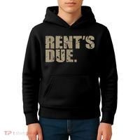 Rent's Due Work Hard Bodybuilder Weightlifting Distressed Kids Hoodie thumb 4