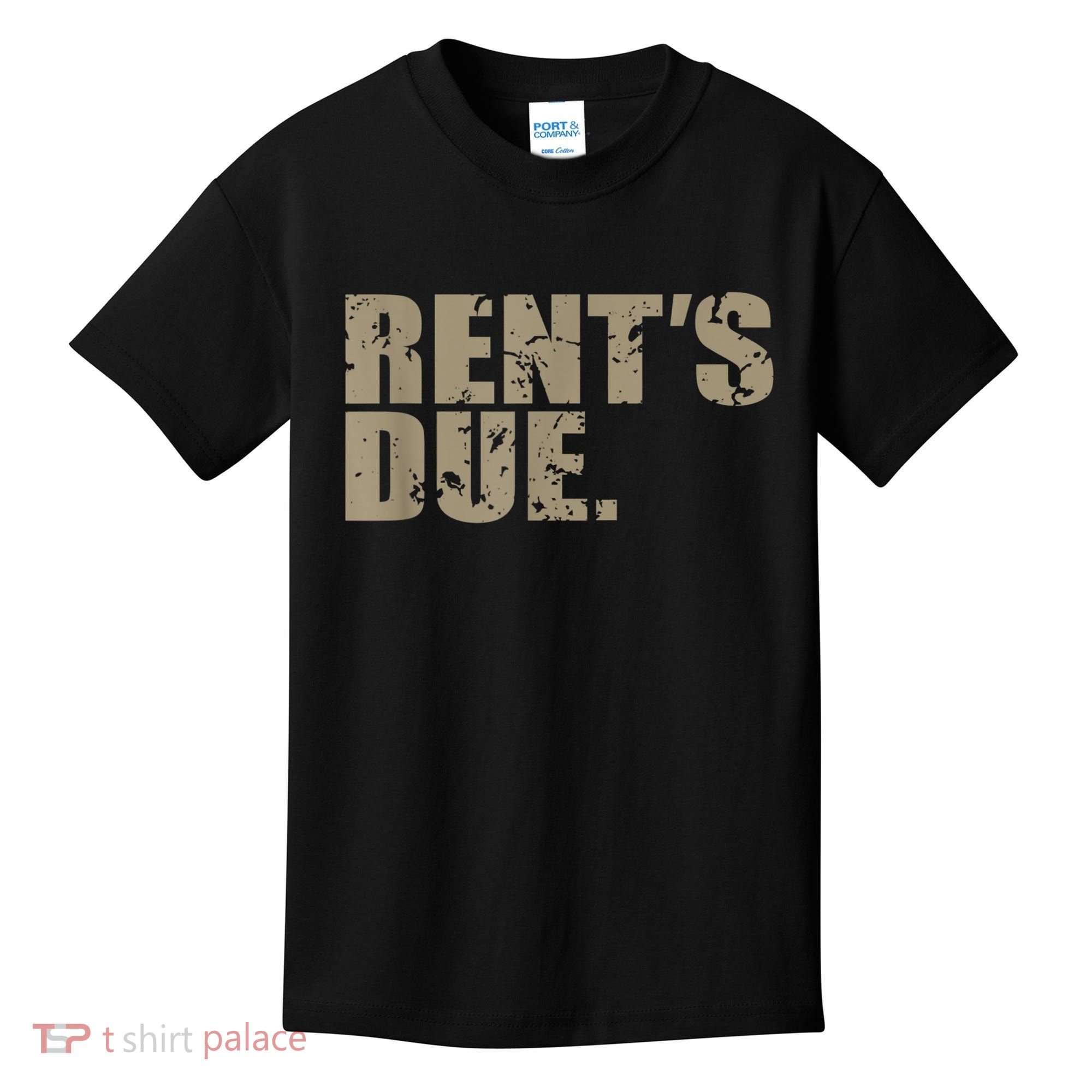 Rent's Due Work Hard Bodybuilder Weightlifting Distressed Kids T-Shirt