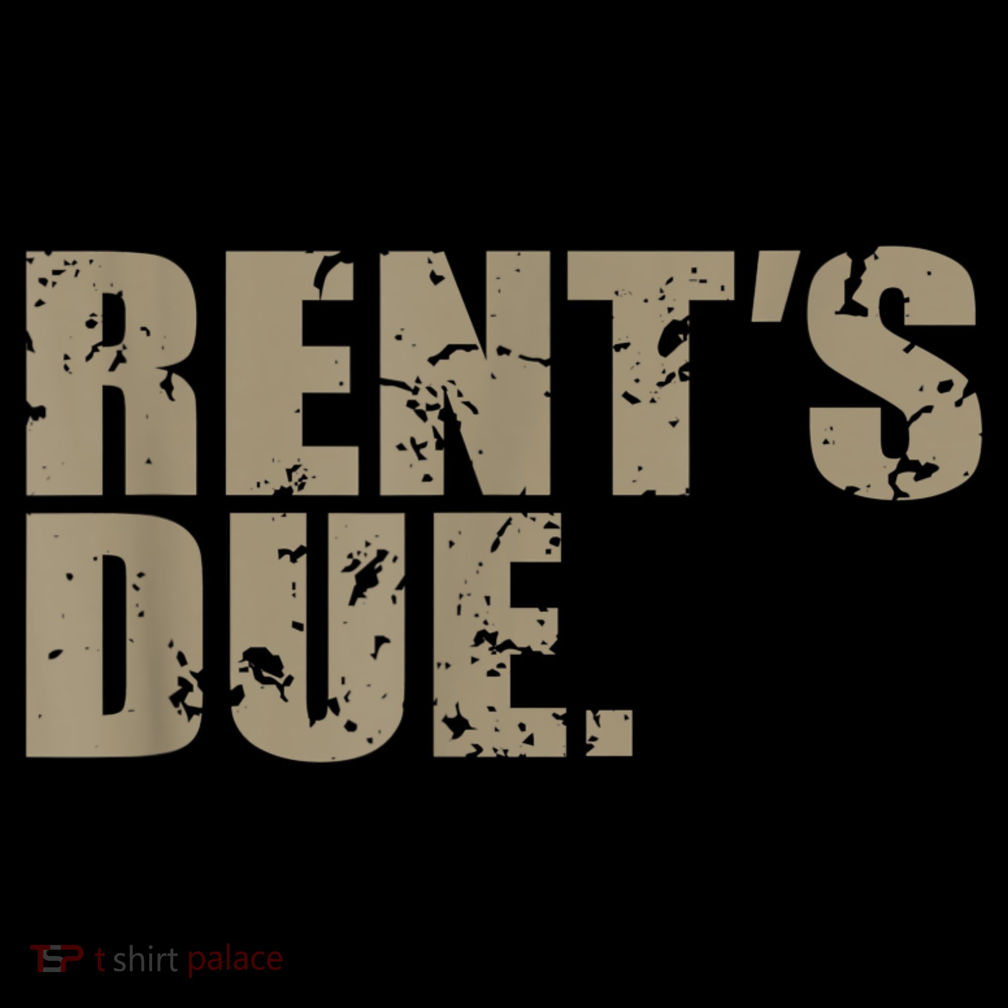 Rent's Due Work Hard Bodybuilder Weightlifting Distressed Kids T-Shirt