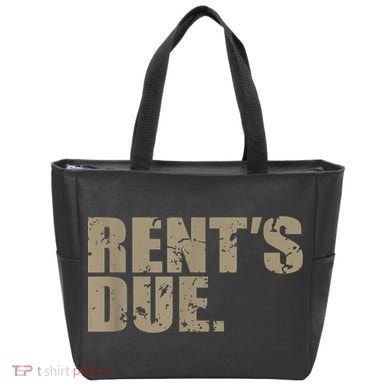 Rent's Due Work Hard Bodybuilder Weightlifting Distressed Tote Bag