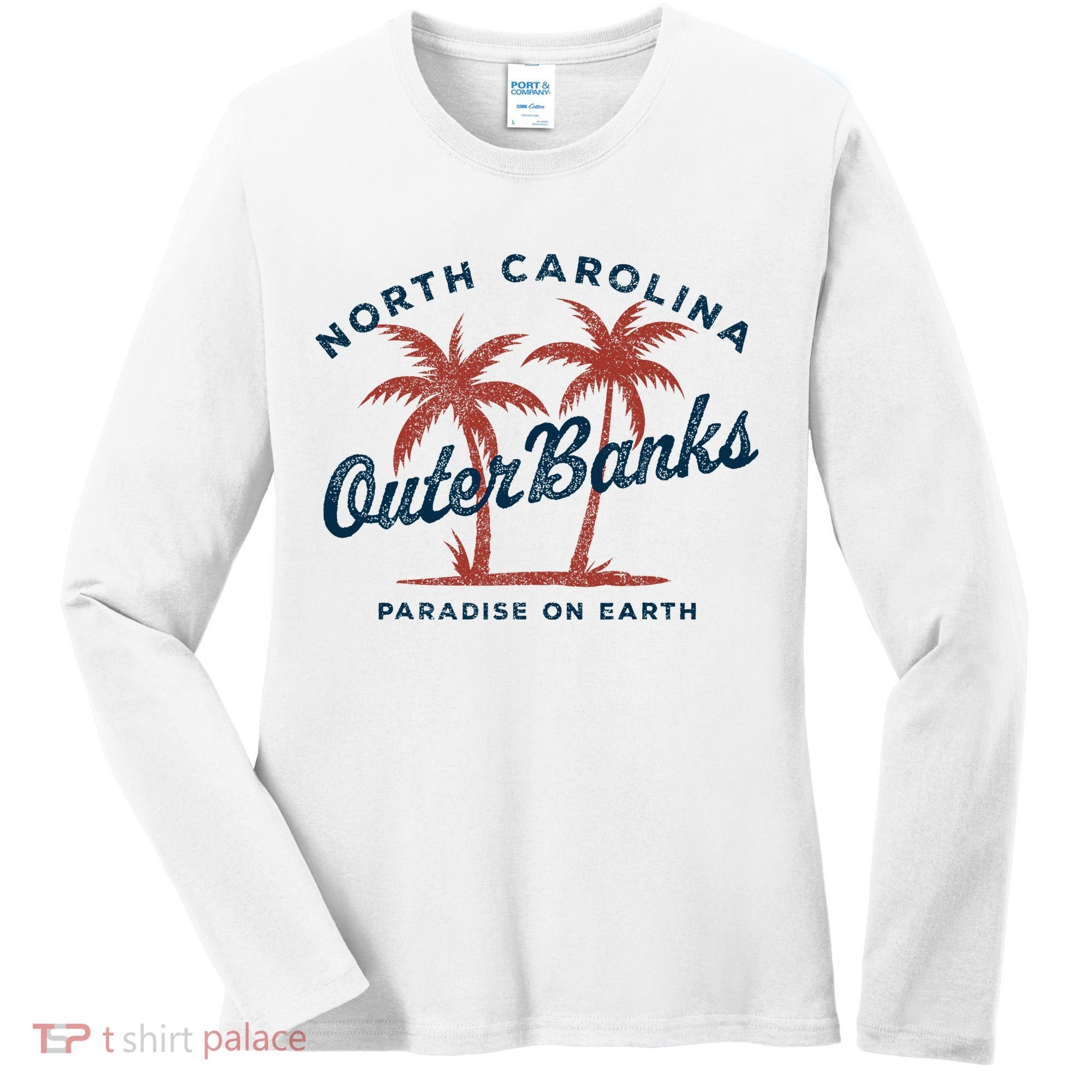 Retro Est 1587 Obx North Carolina Nc Women's Long Sleeve Shirt