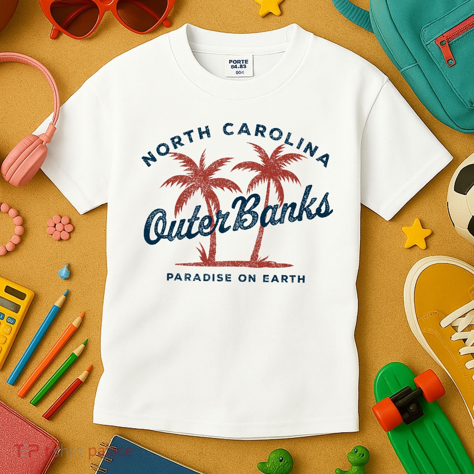 Retro Est 1587 Obx North Carolina Nc Kids T-Shirt
