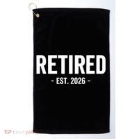 Retired Est 2026 Retirement Gift Golf Towel thumb 0