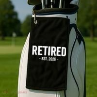 Retired Est 2026 Retirement Gift Golf Towel thumb 2