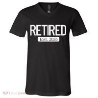 Retired Est. 2026 Work Retirement Gift V-Neck T-Shirt thumb 0