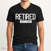 Retired Est. 2026 Work Retirement Gift V-Neck T-Shirt thumb 2