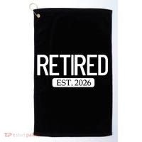 Retired Est. 2026 Work Retirement Gift Golf Towel thumb 0