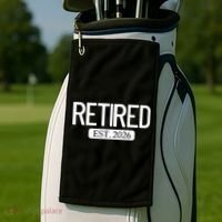 Retired Est. 2026 Work Retirement Gift Golf Towel thumb 2