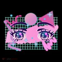 Retro Eighties 80's Pop Art Kawaii Anime Eyes Coffee Mug thumb 5