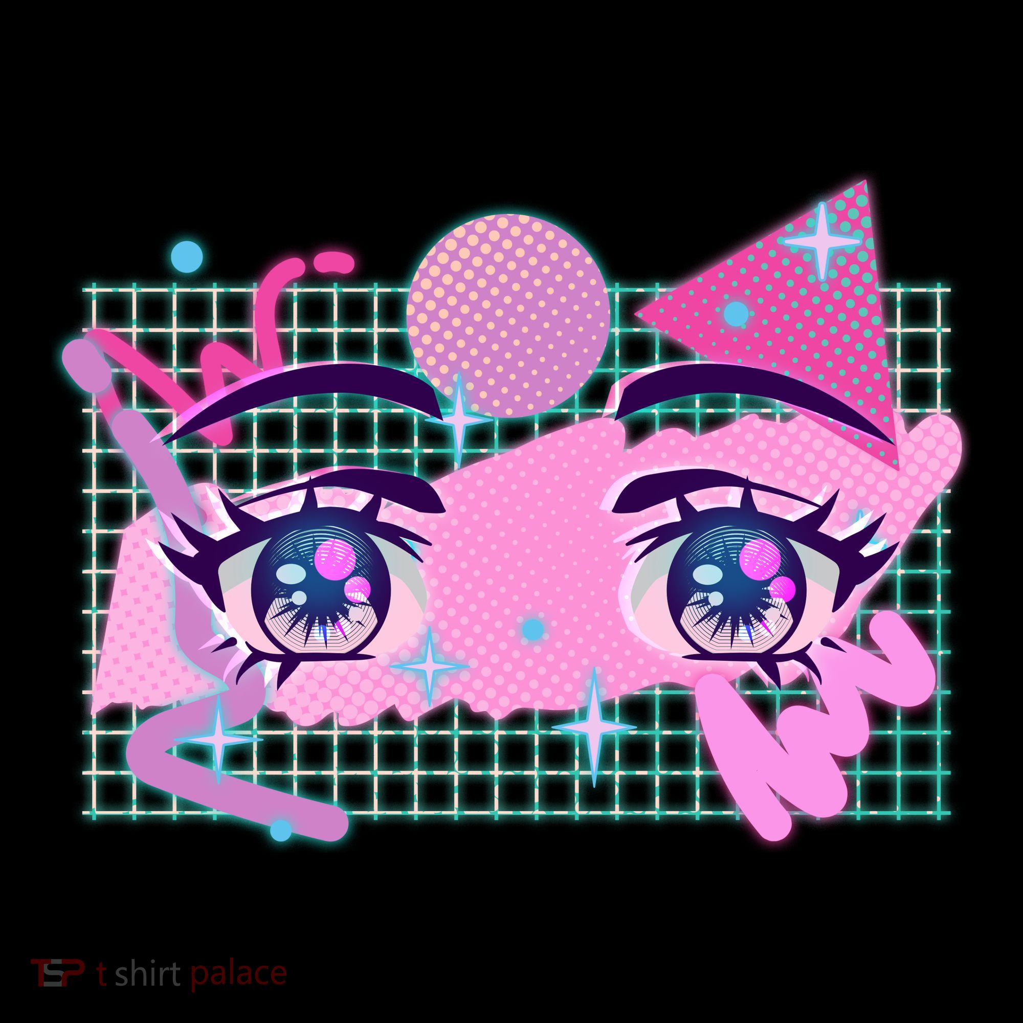 Retro Eighties 80's Pop Art Kawaii Anime Eyes Coffee Mug