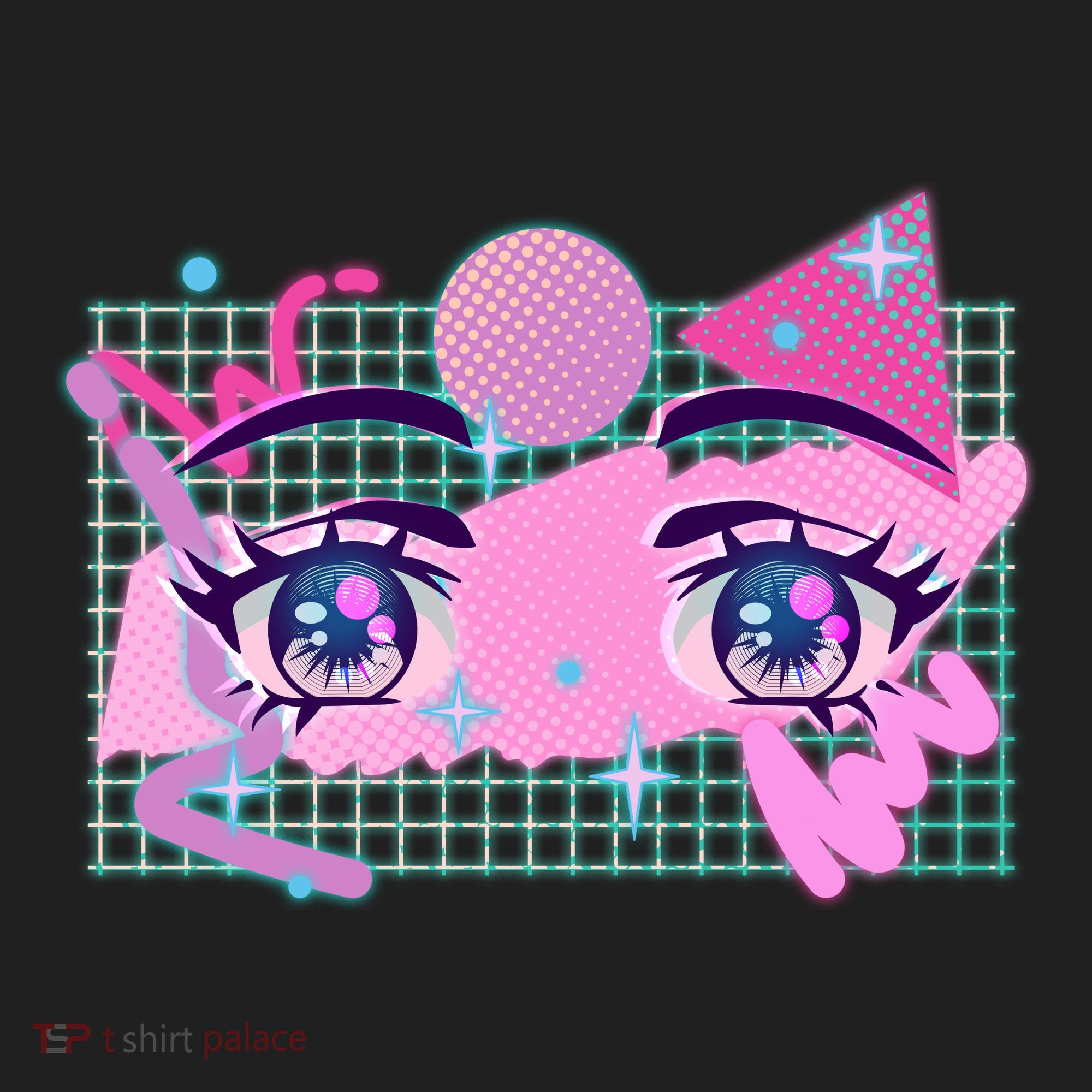 Retro Eighties 80's Pop Art Kawaii Anime Eyes Beanie