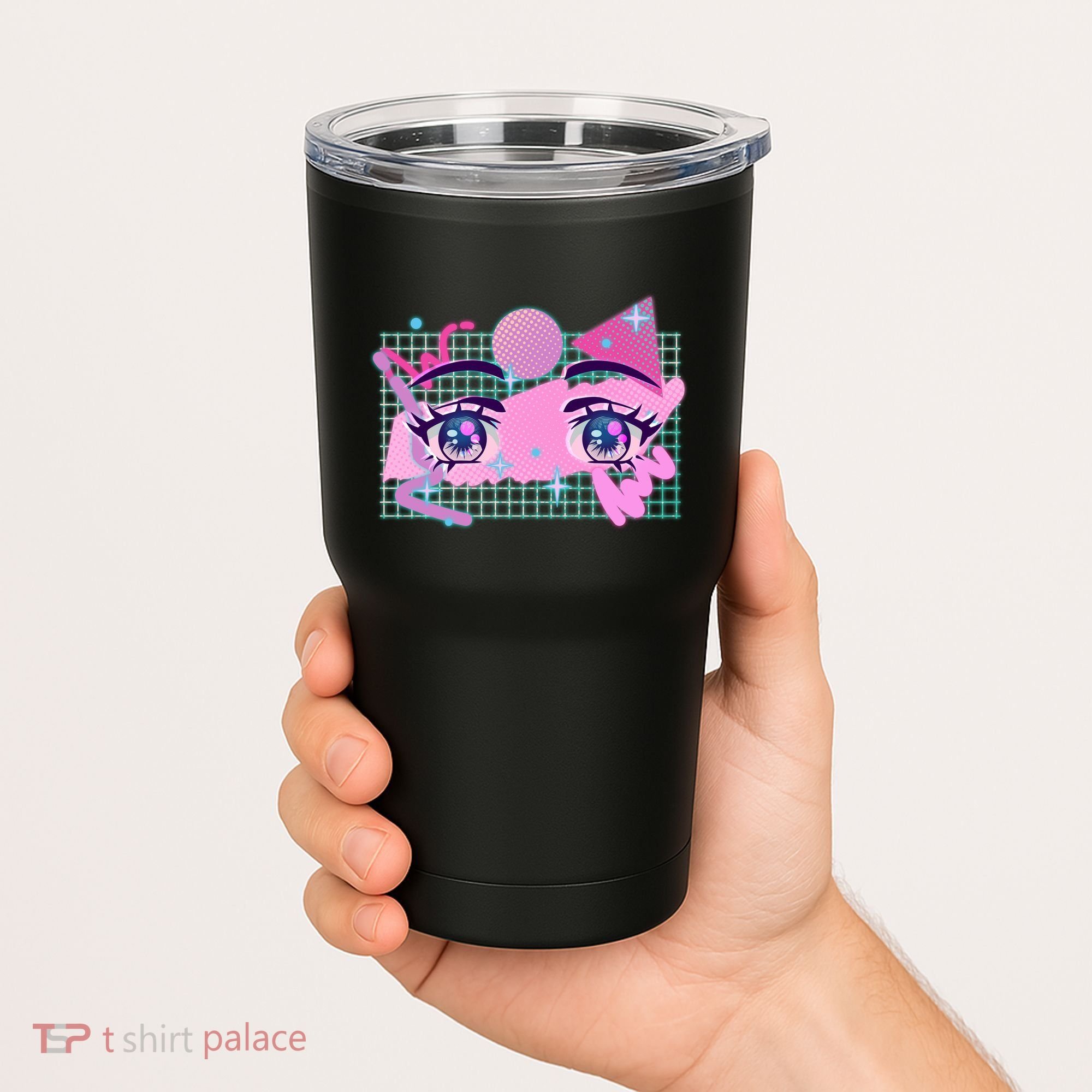 Retro Eighties 80's Pop Art Kawaii Anime Eyes Tumbler