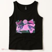Retro Eighties 80's Pop Art Kawaii Anime Eyes Tank Top thumb 2