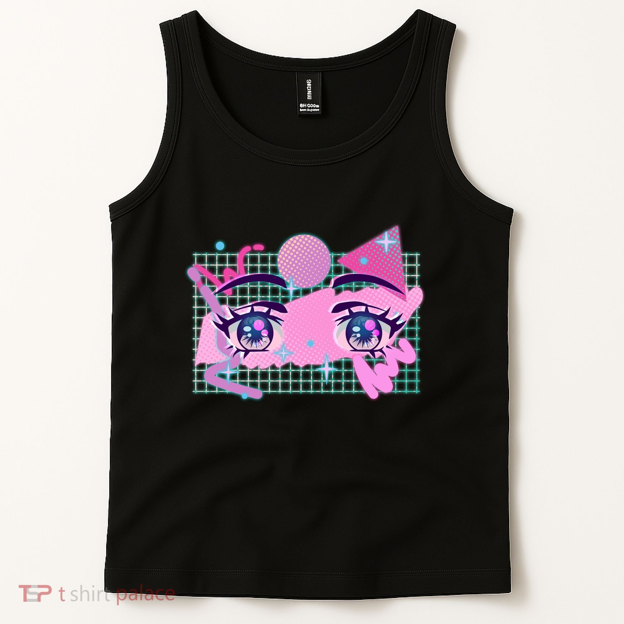 Retro Eighties 80's Pop Art Kawaii Anime Eyes Tank Top