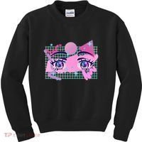 Retro Eighties 80's Pop Art Kawaii Anime Eyes Kids Sweatshirt thumb 0