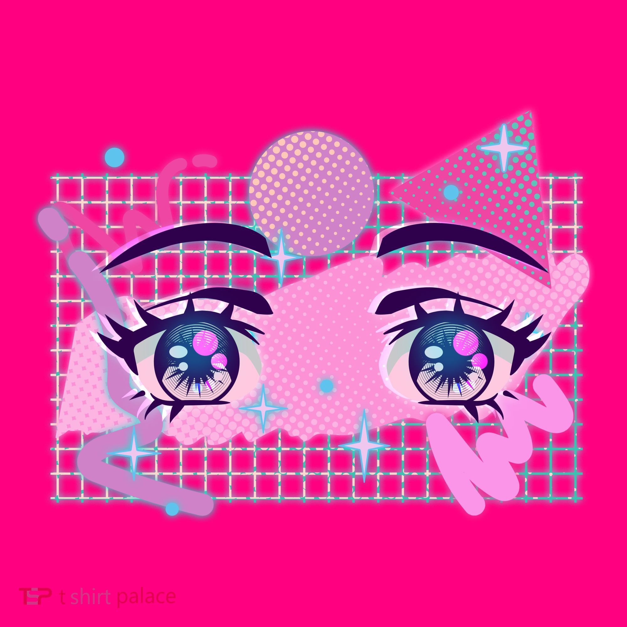 Retro Eighties 80's Pop Art Kawaii Anime Eyes Mousepad