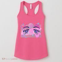 Retro Eighties 80's Pop Art Kawaii Anime Eyes Women's Tank Top thumb 0