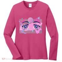 Retro Eighties 80's Pop Art Kawaii Anime Eyes Women's Long Sleeve Shirt thumb 0