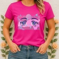 Retro Eighties 80's Pop Art Kawaii Anime Eyes Women's T-Shirt thumb 2