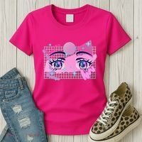 Retro Eighties 80's Pop Art Kawaii Anime Eyes Women's T-Shirt thumb 3