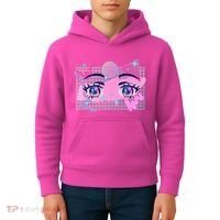 Retro Eighties 80's Pop Art Kawaii Anime Eyes Kids Hoodie thumb 4