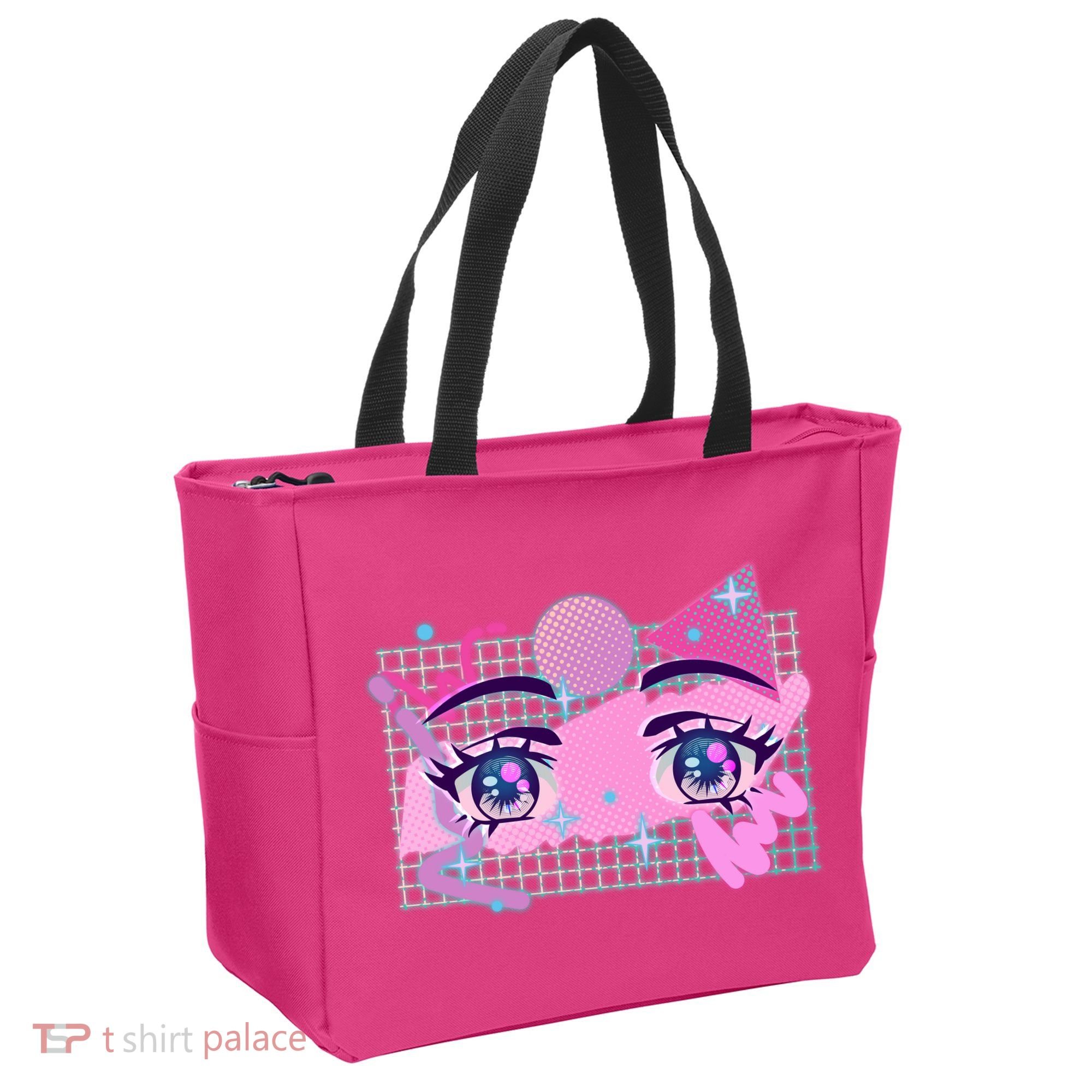 Retro Eighties 80's Pop Art Kawaii Anime Eyes Tote Bag