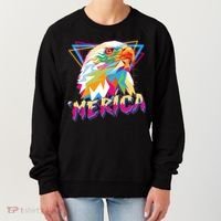 Retro Eighties 80's Merica Polygon Eagle Head Women's Sweatshirt thumb 0