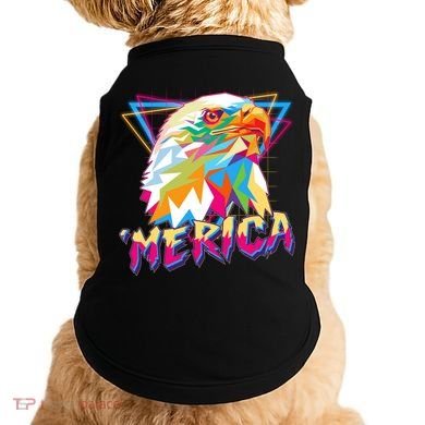Retro Eighties 80's Merica Polygon Eagle Head Doggie Tank
