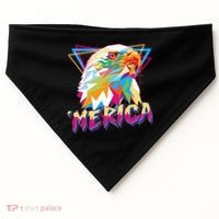 Retro Eighties 80's Merica Polygon Eagle Head USA-Made Doggie Bandana thumb 0