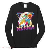 Retro Eighties 80's Merica Polygon Eagle Head Long Sleeve Shirt thumb 0