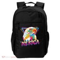 Retro Eighties 80's Merica Polygon Eagle Head Backpack thumb 0