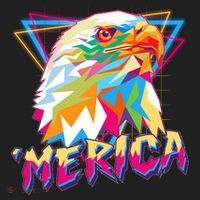 Retro Eighties 80's Merica Polygon Eagle Head Tumbler thumb 3