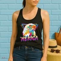 Retro Eighties 80's Merica Polygon Eagle Head Women's Tank Top thumb 2