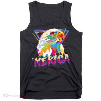 Retro Eighties 80's Merica Polygon Eagle Head Tank Top