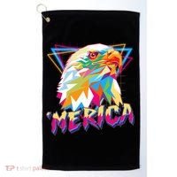 Retro Eighties 80's Merica Polygon Eagle Head Golf Towel thumb 0