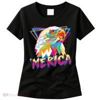 Retro Eighties 80's Merica Polygon Eagle Head Women's T-Shirt thumb 0