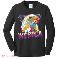 Retro Eighties 80's Merica Polygon Eagle Head Kids Long Sleeve Shirt thumb 0