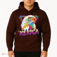 Retro Eighties 80's Merica Polygon Eagle Head Hoodie thumb 2