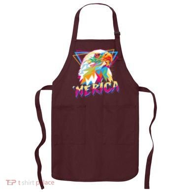 Retro Eighties 80's Merica Polygon Eagle Head Apron