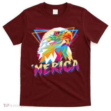 Retro Eighties 80's Merica Polygon Eagle Head T-Shirt