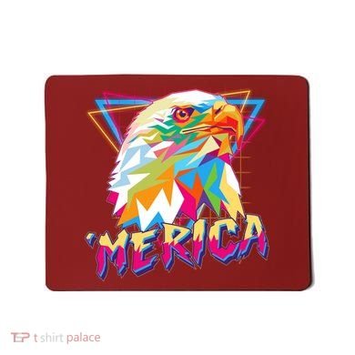Retro Eighties 80's Merica Polygon Eagle Head Mousepad