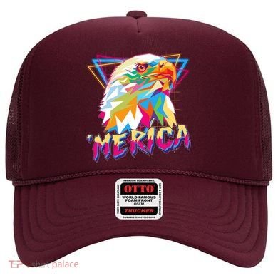 Retro Eighties 80's Merica Polygon Eagle Head Hat