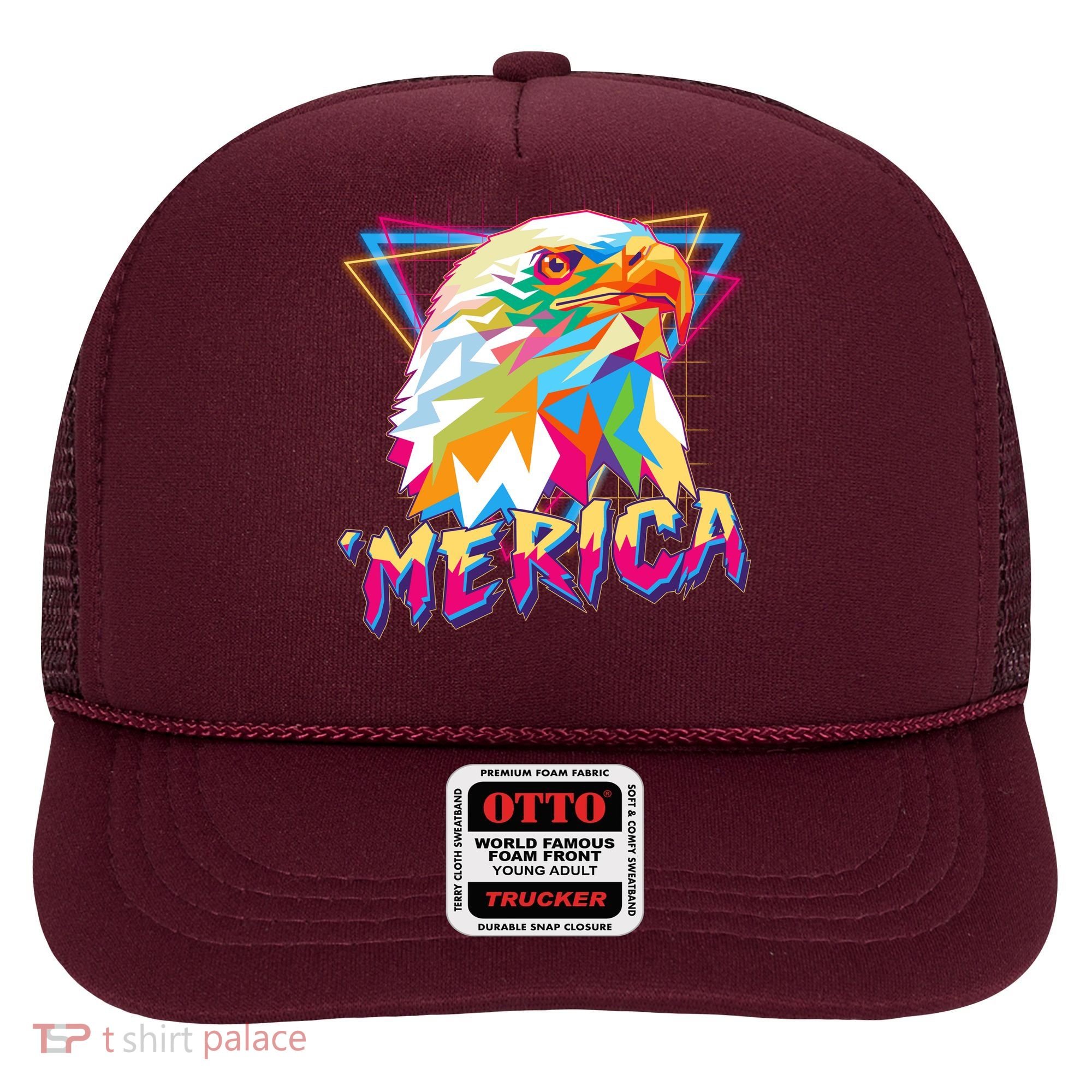 Retro Eighties 80's Merica Polygon Eagle Head Hat