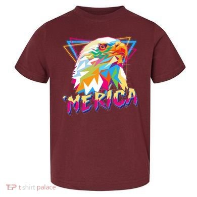 Retro Eighties 80's Merica Polygon Eagle Head Toddler T-Shirt
