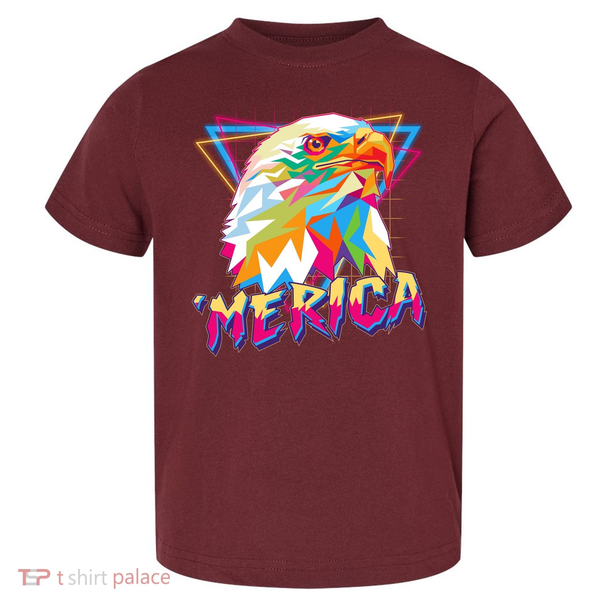 Retro Eighties 80's Merica Polygon Eagle Head Toddler T-Shirt