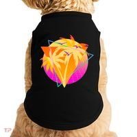 Retro Eighties 80's Tropical Palm Trees Emblem Doggie Tank thumb 0