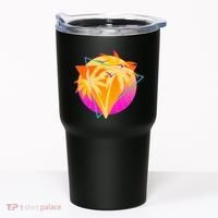 Retro Eighties 80's Tropical Palm Trees Emblem Tumbler thumb 0